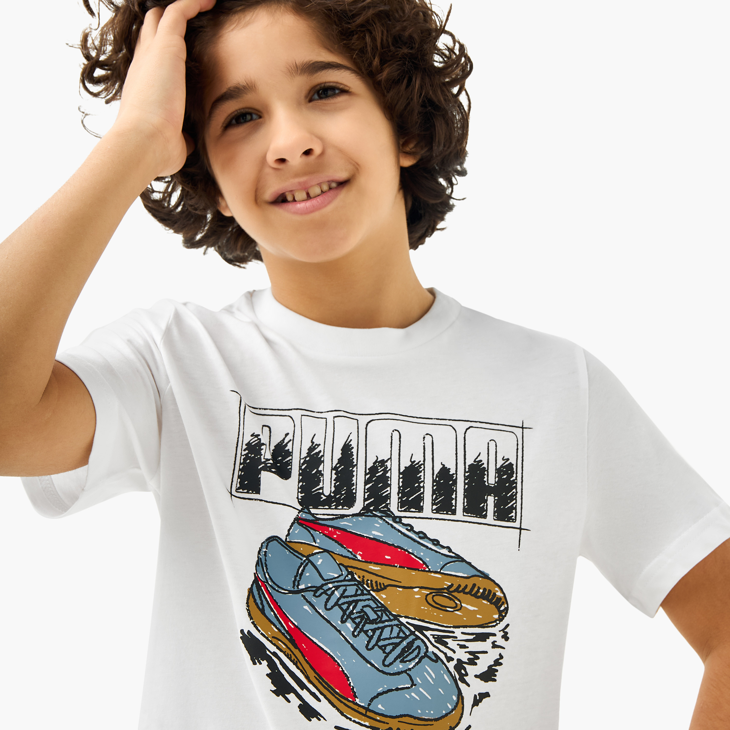 PUMA Graphic Print T-shirt with Short Sleeves-boys-clothing-sportswear-tops-image-4