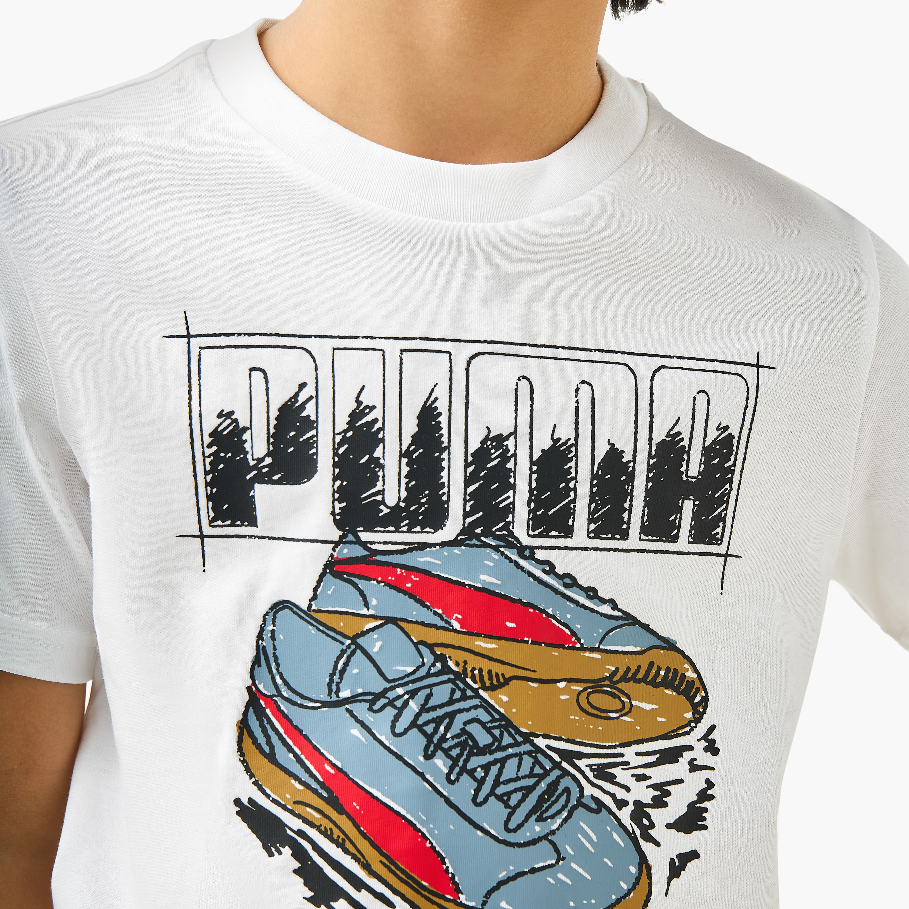 PUMA Graphic Print T-shirt with Short Sleeves-boys-clothing-sportswear-tops-image-5