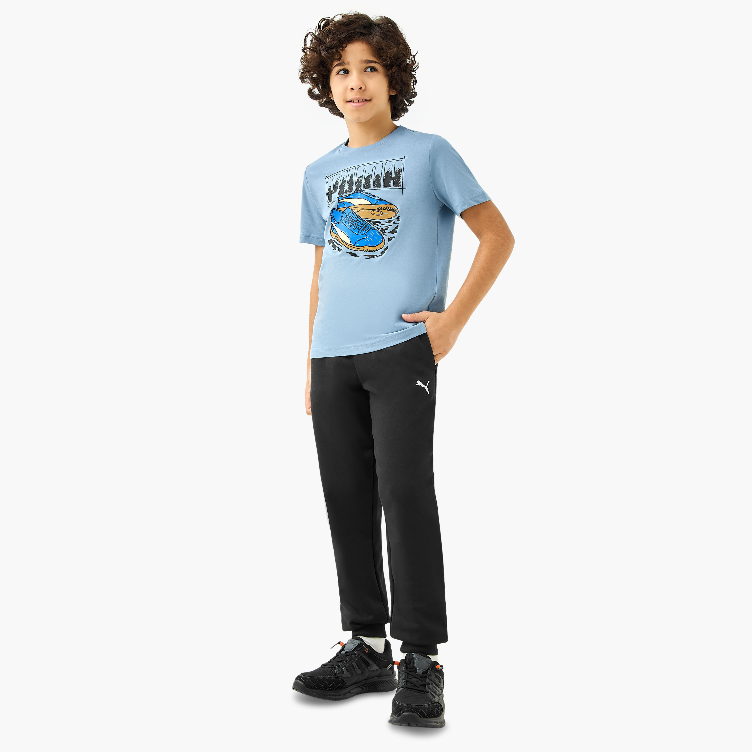PUMA Graphic Print T-shirt with Short Sleeves-boys-clothing-sportswear-tops-image-2