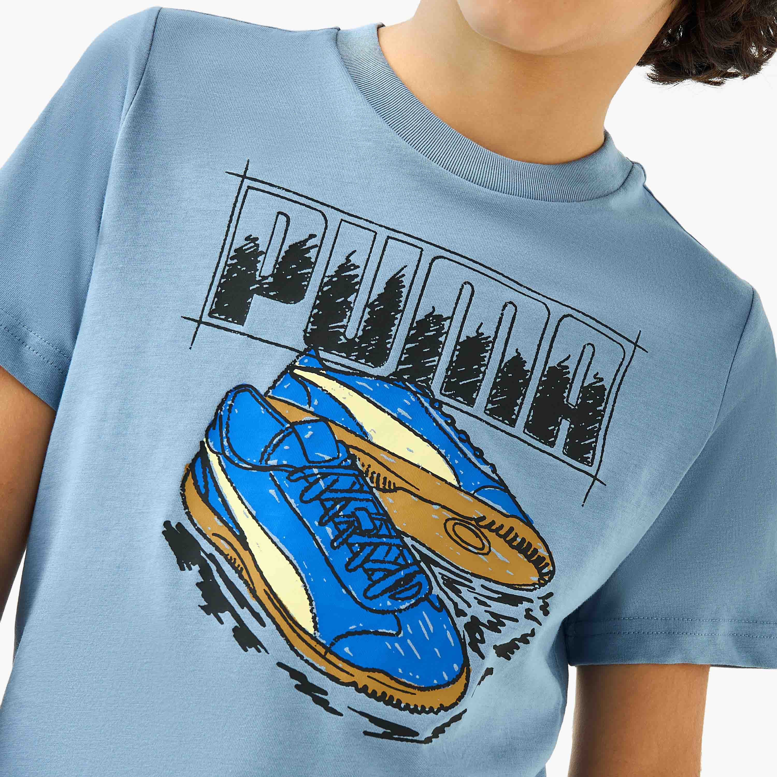 PUMA Graphic Print T-shirt with Short Sleeves-boys-clothing-sportswear-tops-image-5