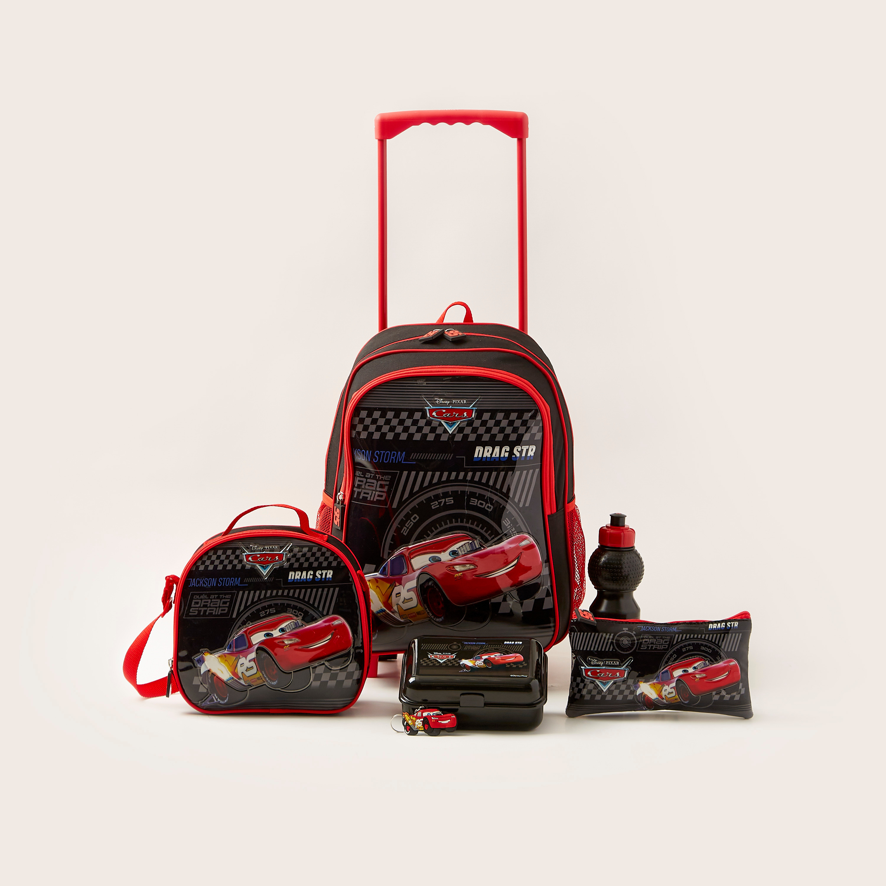 Disney Cars Print 5-Piece Trolley Backpack Set-school-bagsandbackpacks-trolleybags-image-1