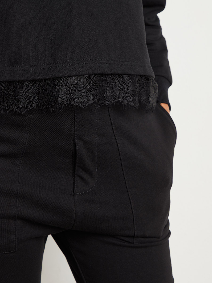 Styli Lace Trim Detail Long Sleeves Hoodie-women-clothing-hoodiesandsweatshirts-hoodies-image-4