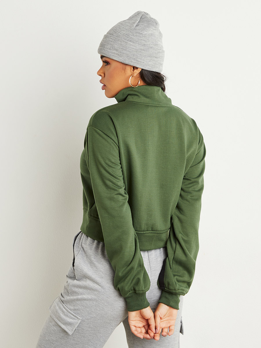 Styli Funnel Neck Zip Closure Crop Sweatshirt with Contrast Striped-women-clothing-hoodiesandsweatshirts-sweatshirts-image-4