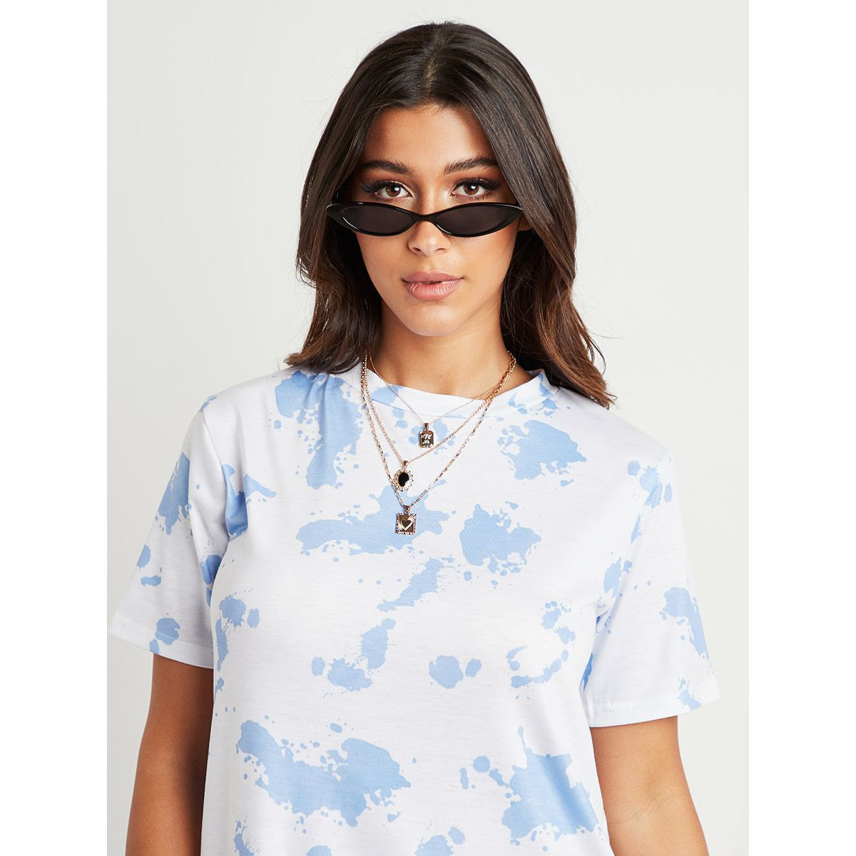 فستان قصير مصبوغ بتصميم تيشيرت من ستايلي-women-clothing-dresses-image-3