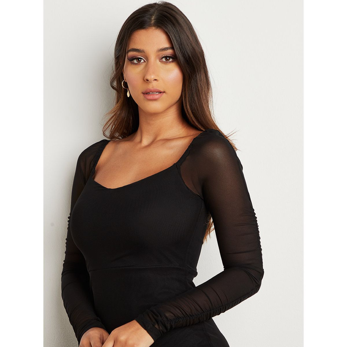 فستان ميدي بأكمام شبكية من ستايلي-women-clothing-dresses-image-3