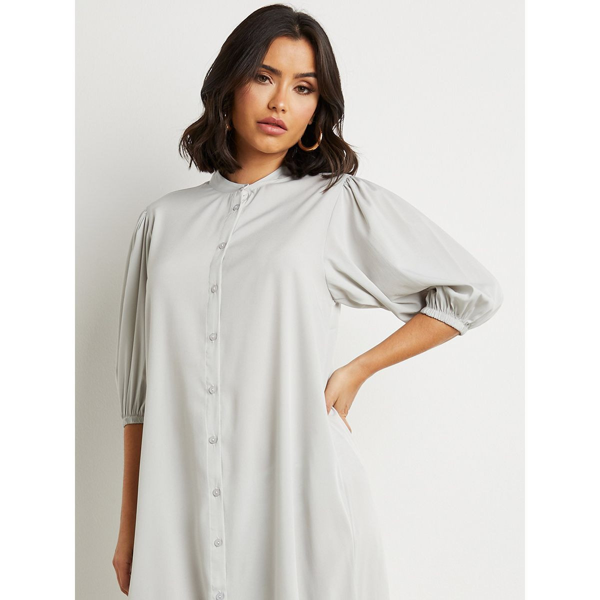 فستان ميدي بأزرار من ستايلي-women-clothing-dresses-image-2