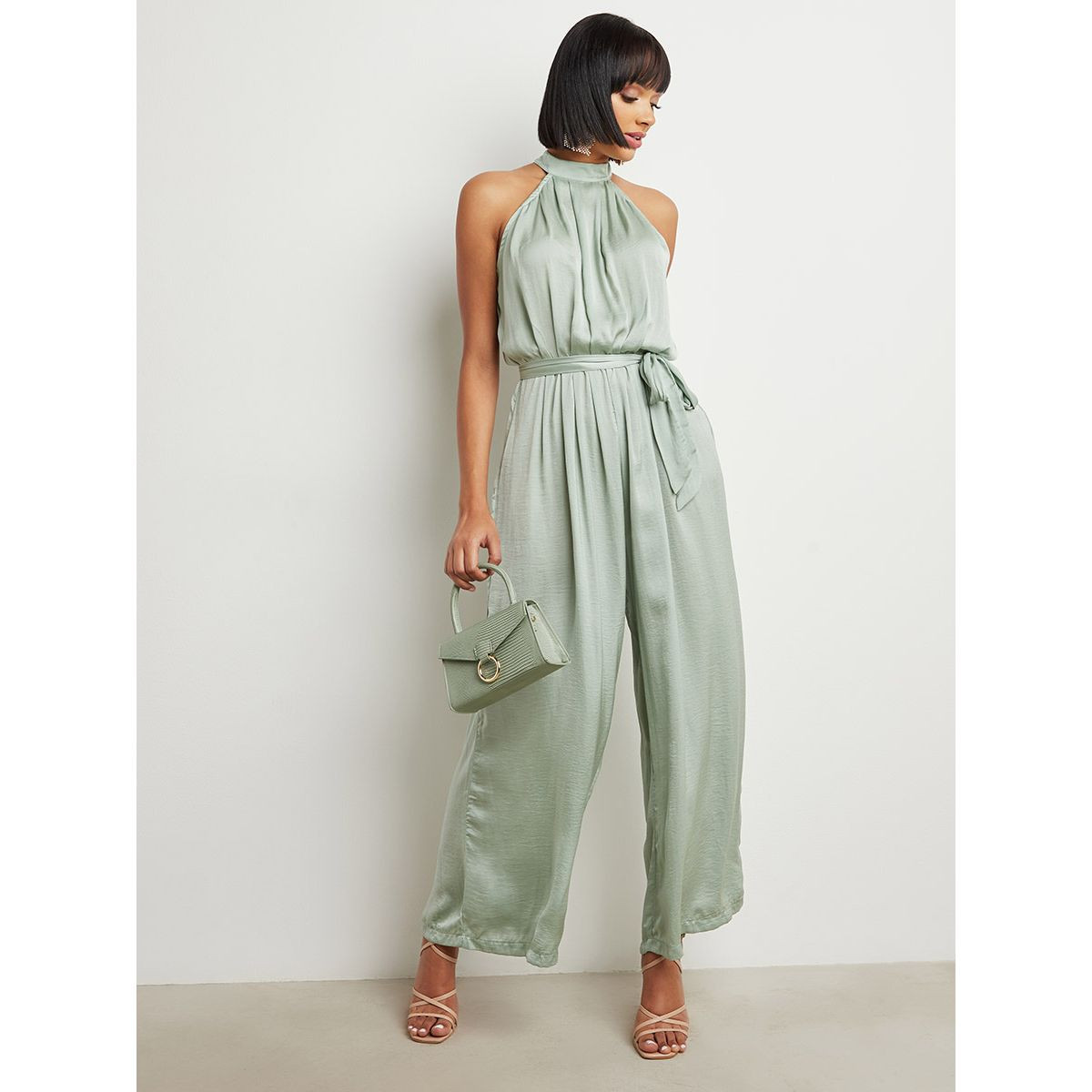 Styli Halter Neck Wide Leg Jumpsuit with Tie Belt-women-clothing-jumpsuits-image-1