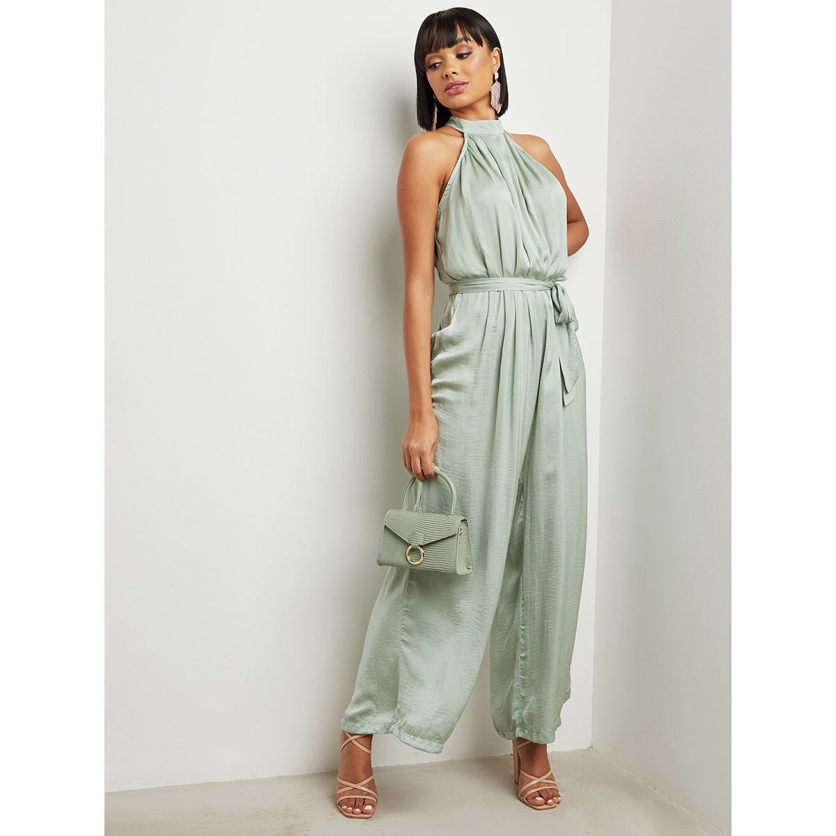 Styli Halter Neck Wide Leg Jumpsuit with Tie Belt-women-clothing-jumpsuits-image-5