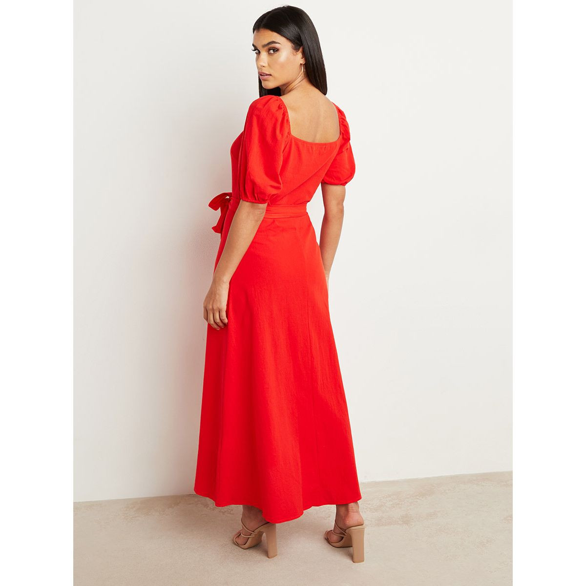 فستان طويل بأزرار وأكمام منفوخة من ستايلي-women-clothing-dresses-image-3
