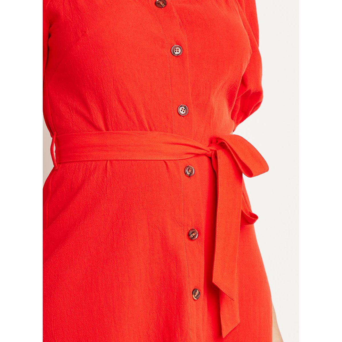 Styli Button Through Tie Belt Maxi Dress with Puff Sleeves-women-clothing-dresses-image-4