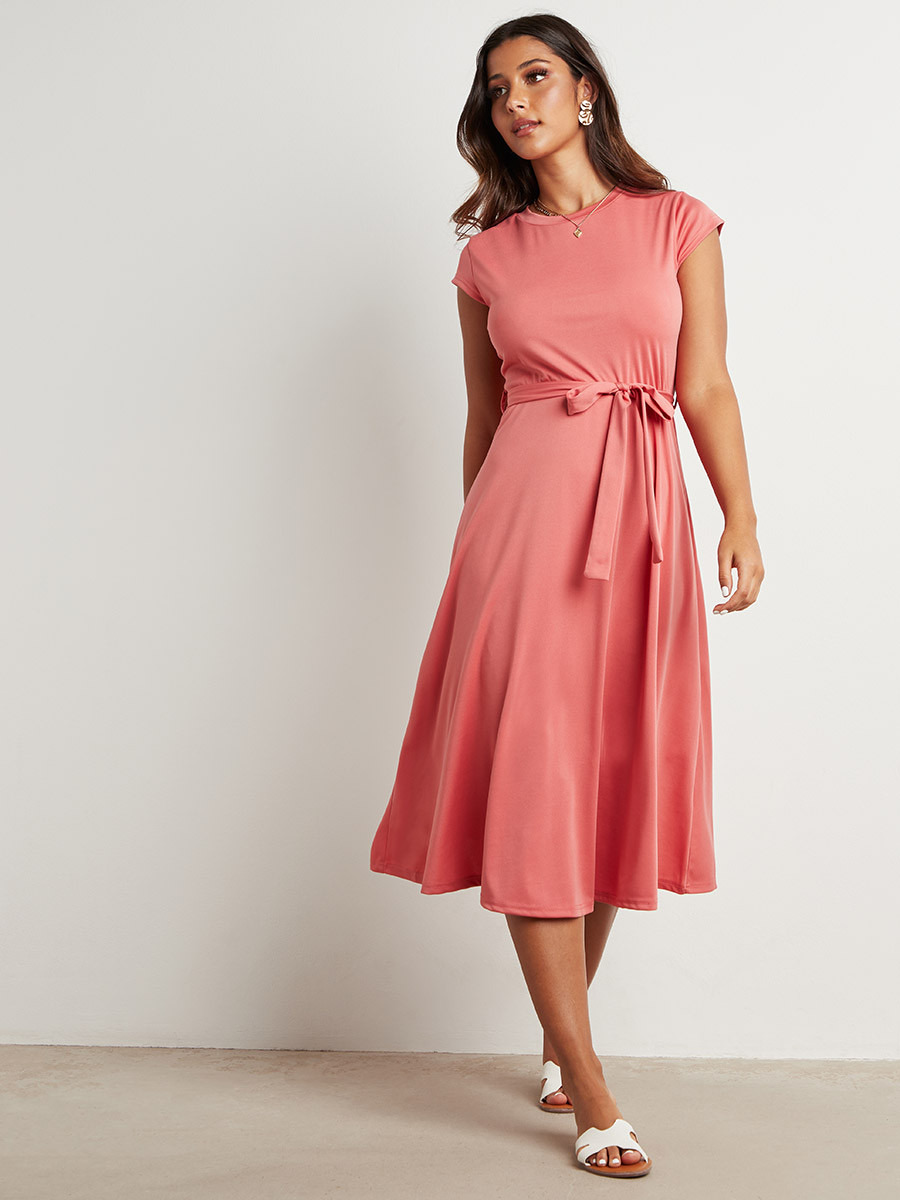فستان ميدي سادة بلا أكمام من ستايلي-women-clothing-dresses-image-1