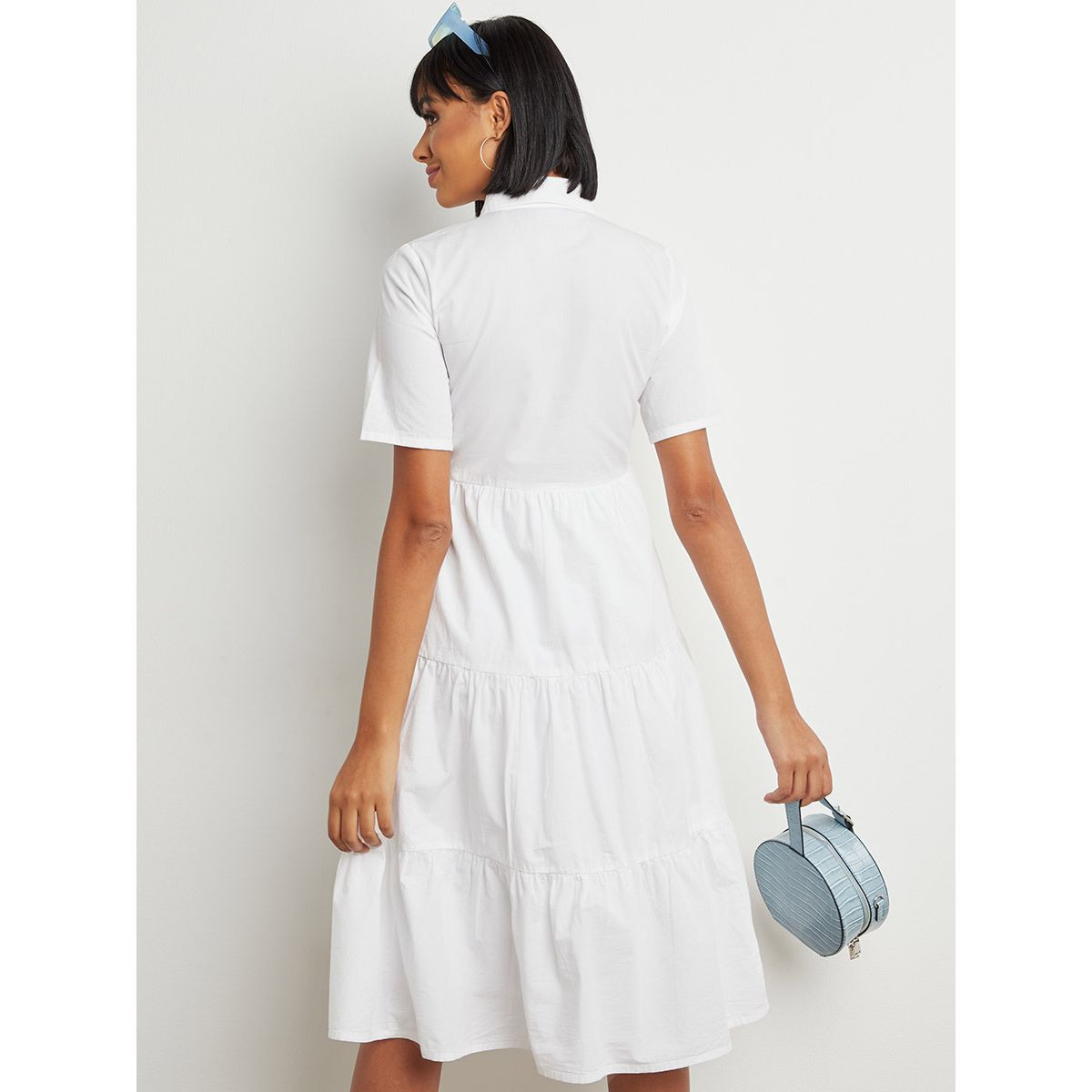 فستان ميدي بأزرار وأكمام قصيرة من ستايلي-women-clothing-dresses-image-4