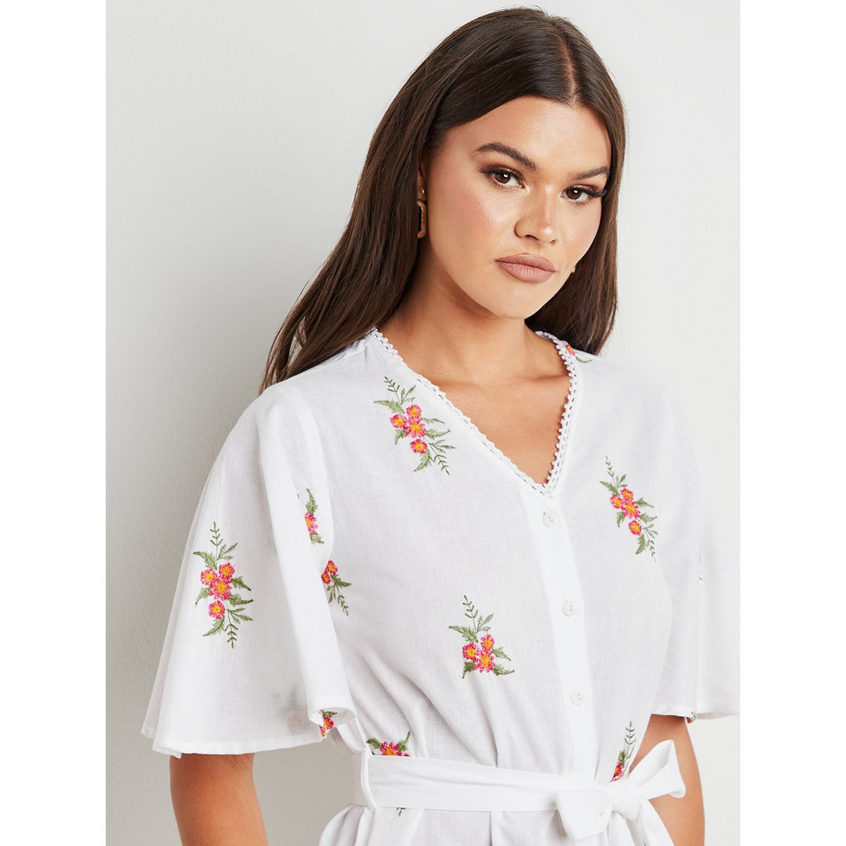 فستان ميدي مزين بتطريزات ورود من ستايلي-women-clothing-dresses-image-3