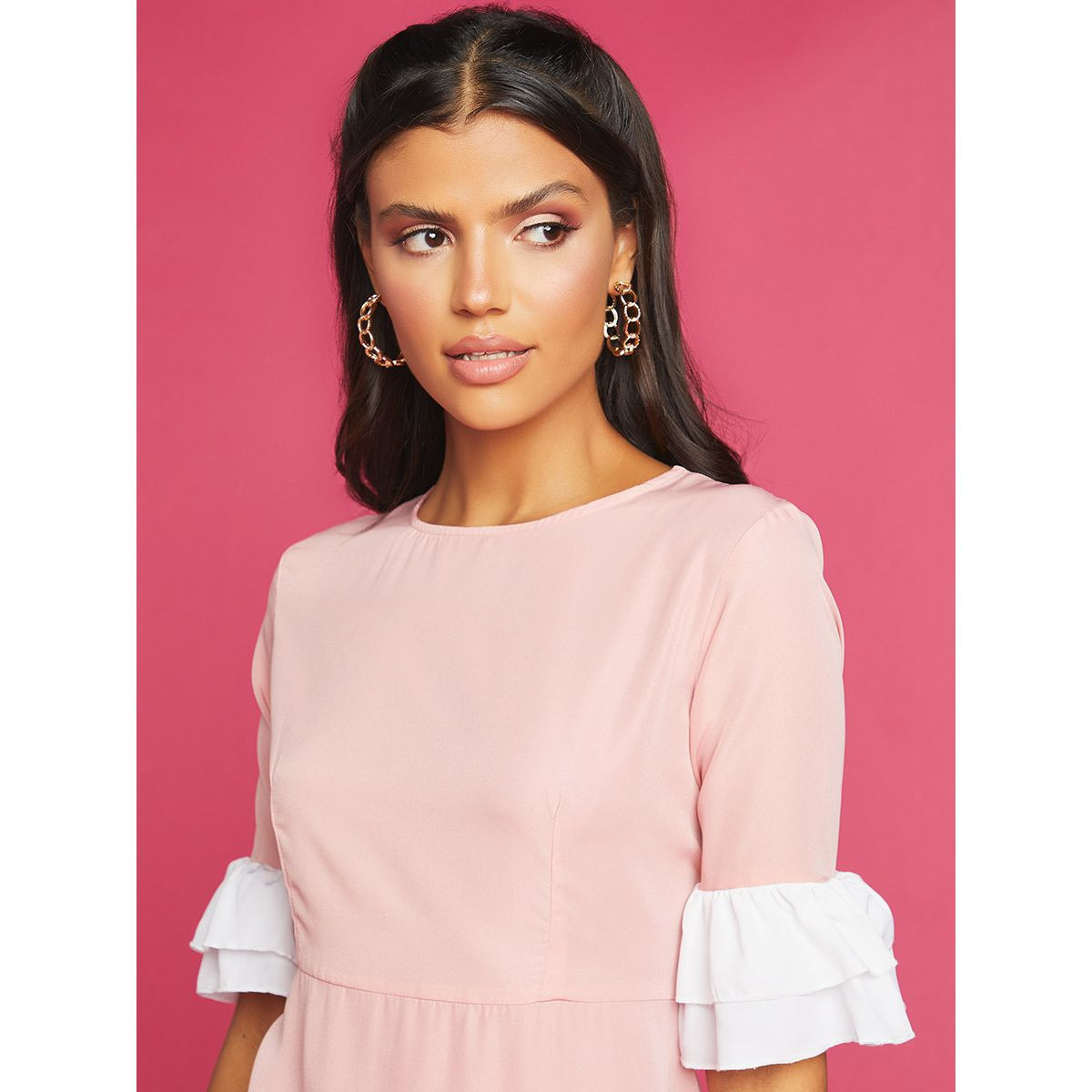فستان طويل بحافة كشكش من ستايلي-women-clothing-dresses-image-2