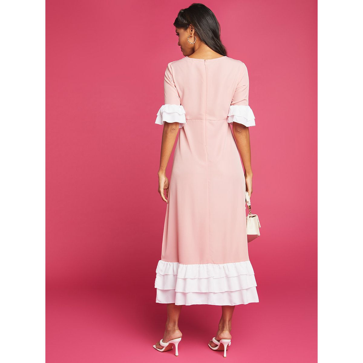 فستان طويل بحافة كشكش من ستايلي-women-clothing-dresses-image-3
