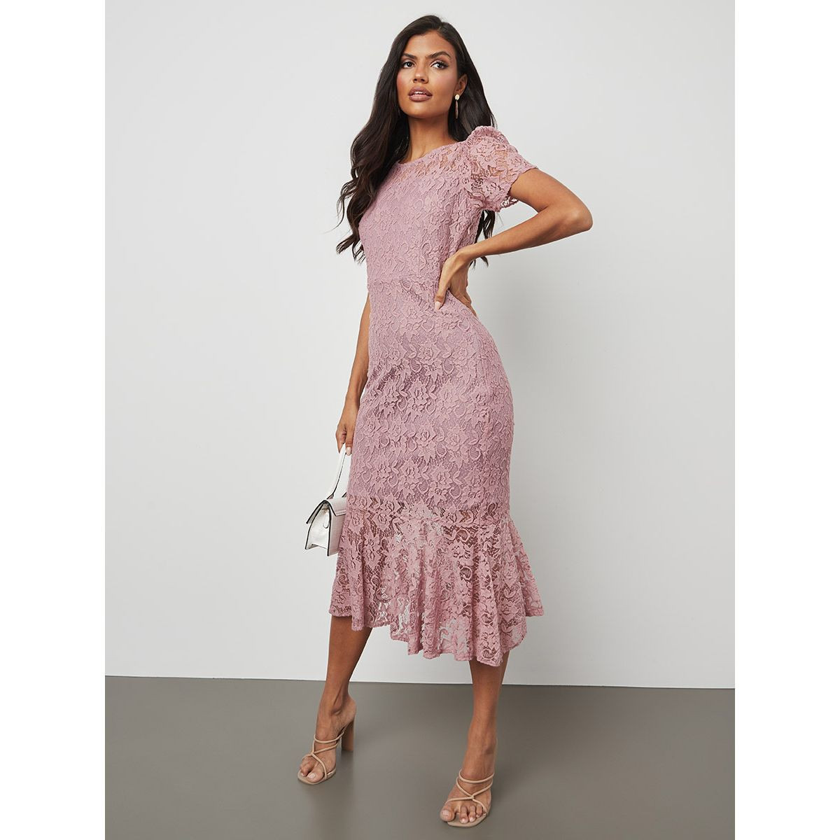Styli Floral Lace Ruffle Hem Midi Dress-women-clothing-dresses-image-1