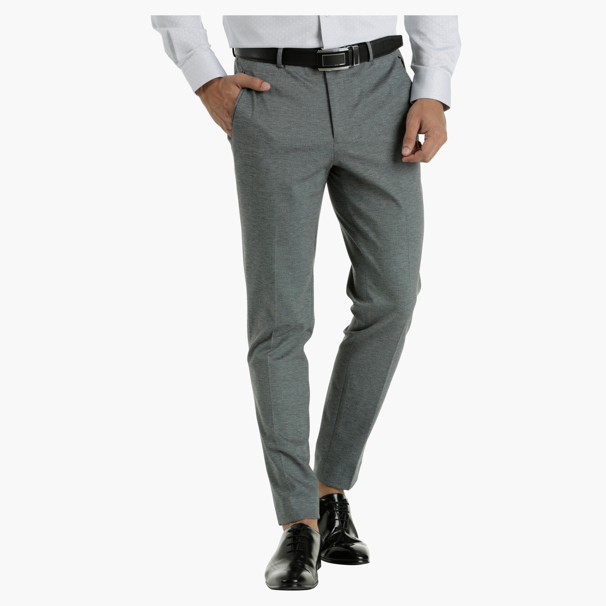 Slim Fit Lycra Men's Formal Trousers - Pack of 2