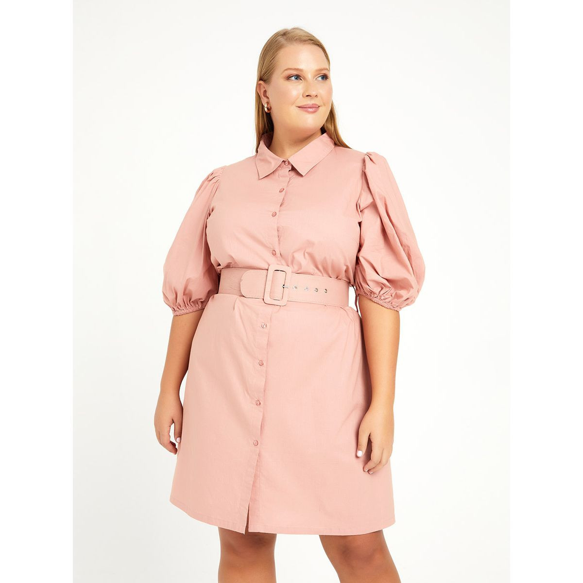 فستان قصير باكمام منفوشة-women-clothing-dresses-image-1