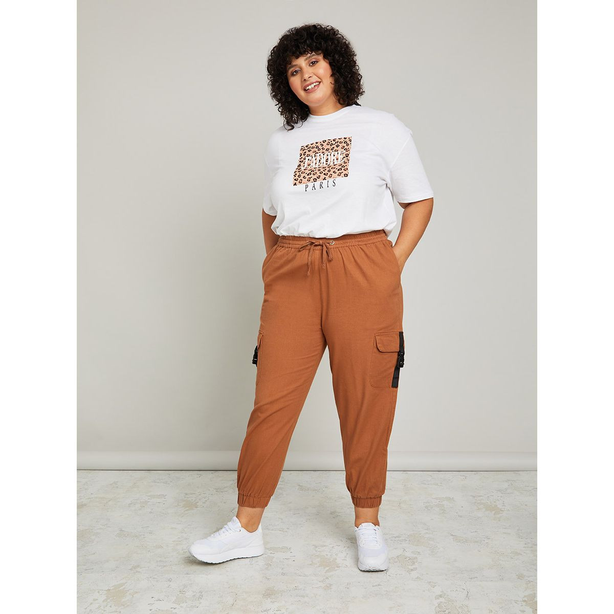 Styli Plus High Waist Cargo Jogger with Drawstring Closure-women-clothing-bottoms-joggers-image-2