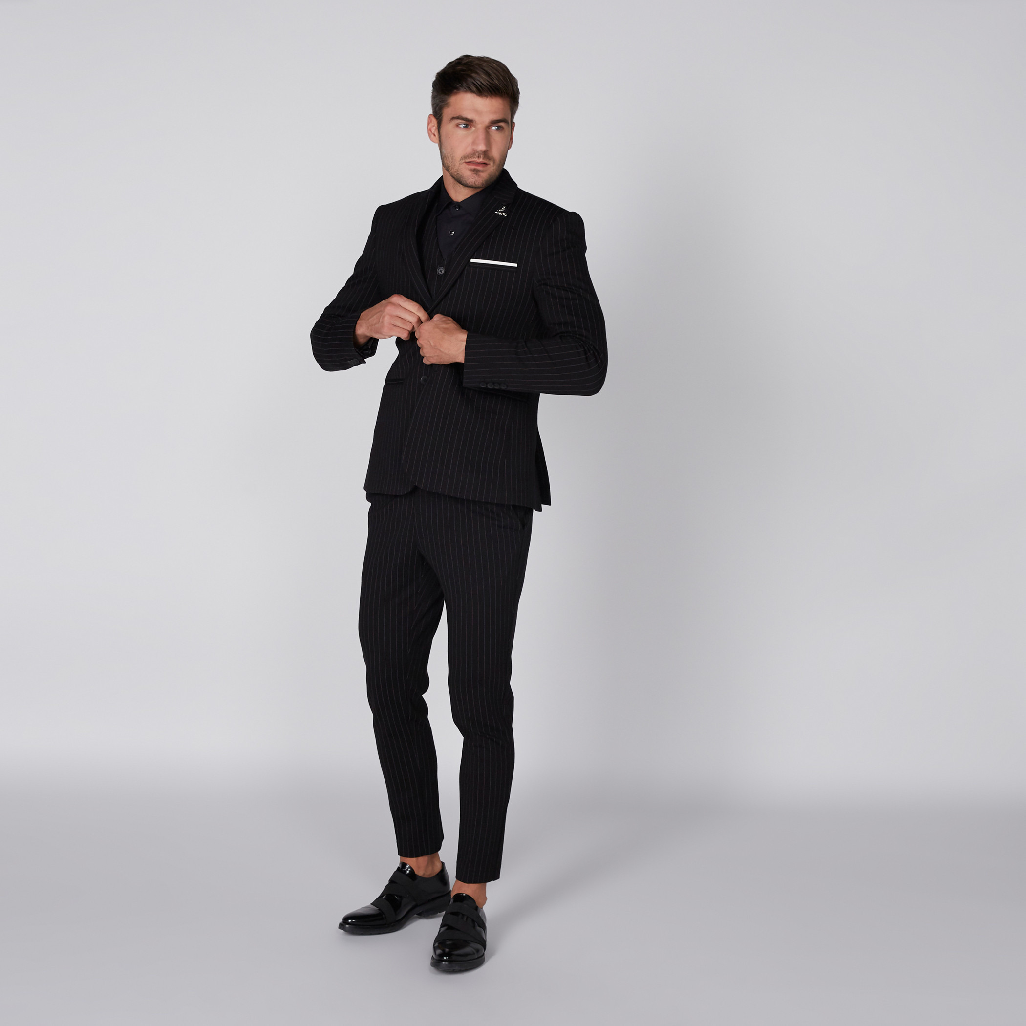 Pinstripe Blazer with Notch Lapel and Broach Detail-men-clothing-jacketsandblazers-blazers-image-1