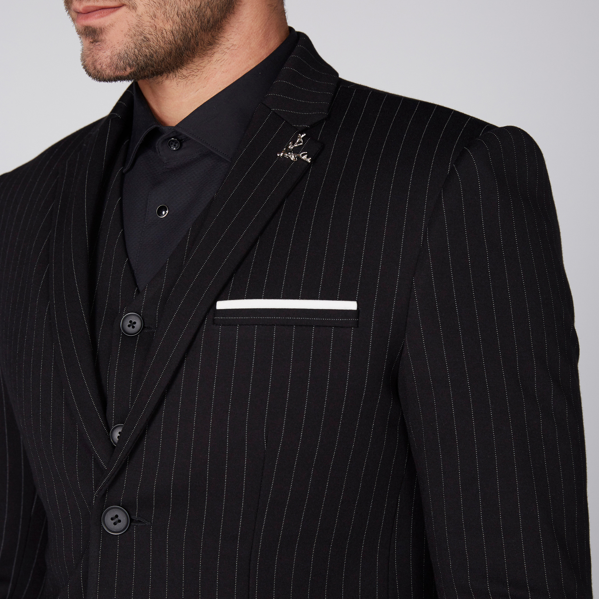 Pinstripe Blazer with Notch Lapel and Broach Detail-men-clothing-jacketsandblazers-blazers-image-2