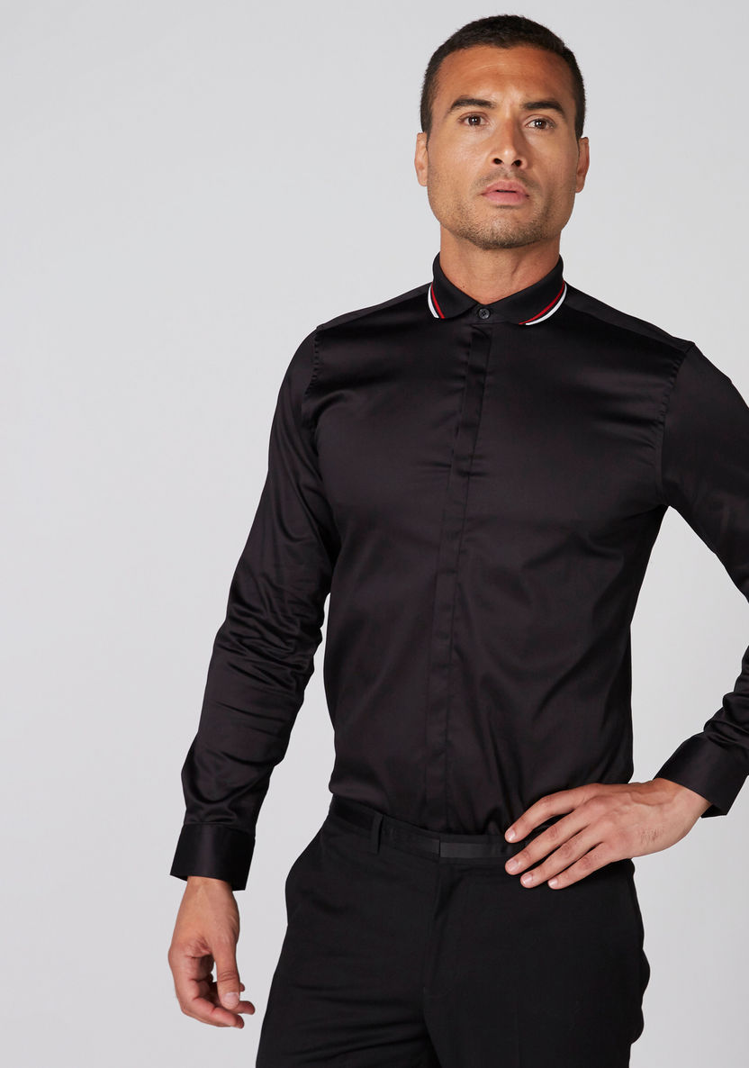 Long Sleeves Shirt with Concealed Placket-Shirts-image-3