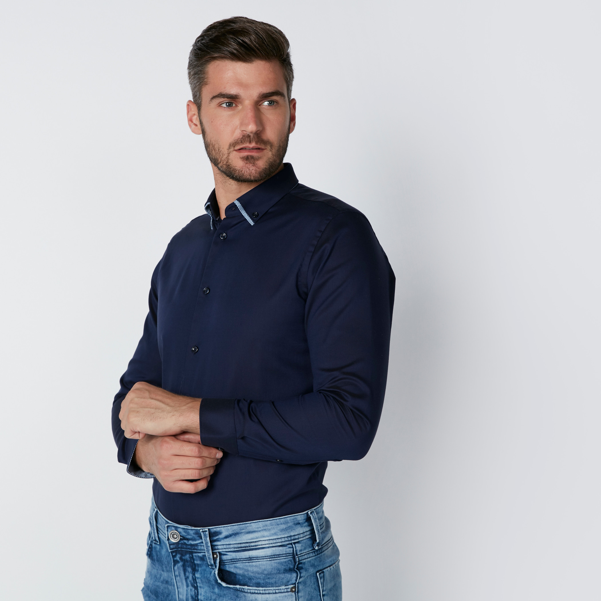 Skinny fit hot sale long sleeve shirts