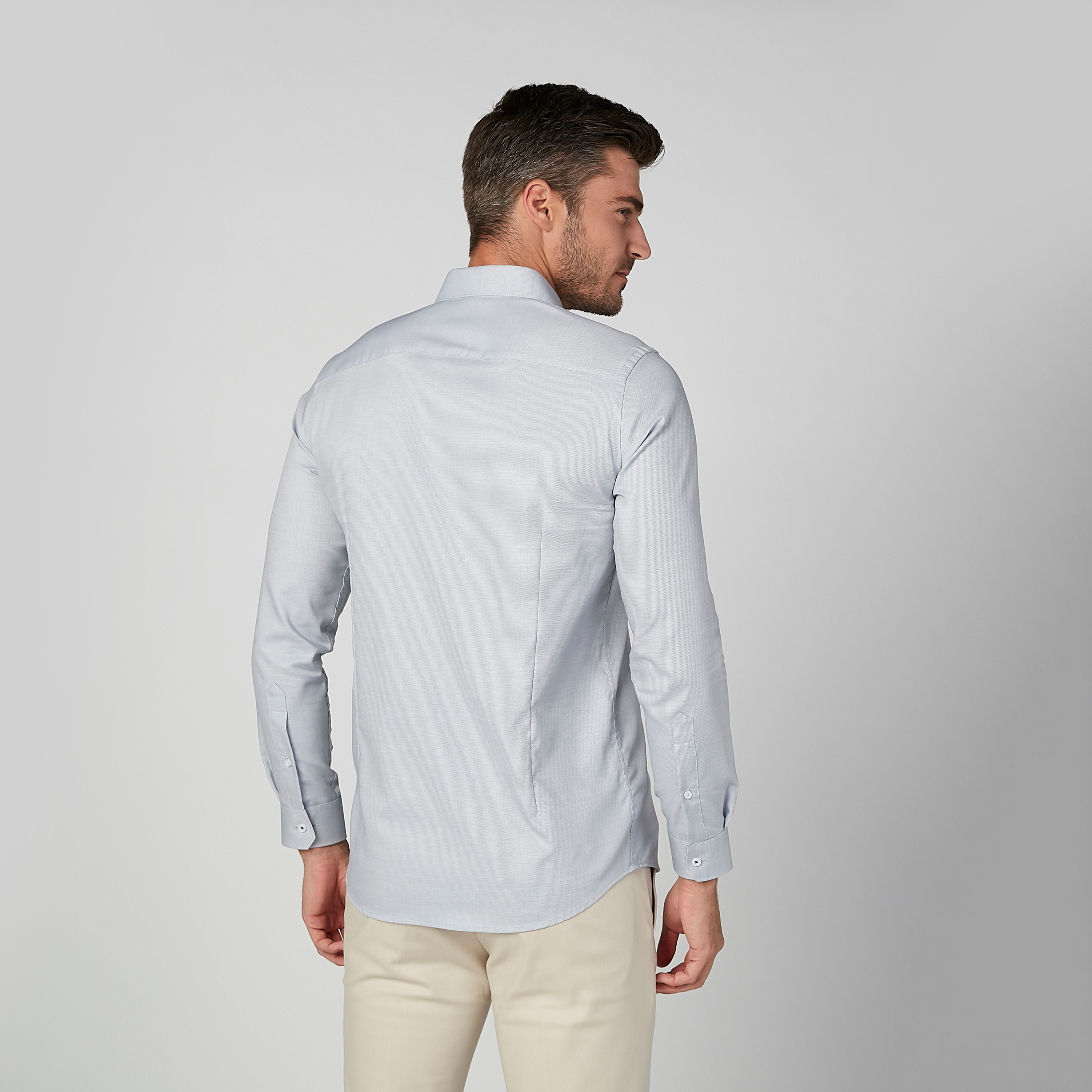 Mens shirt slim hot sale fit long sleeve