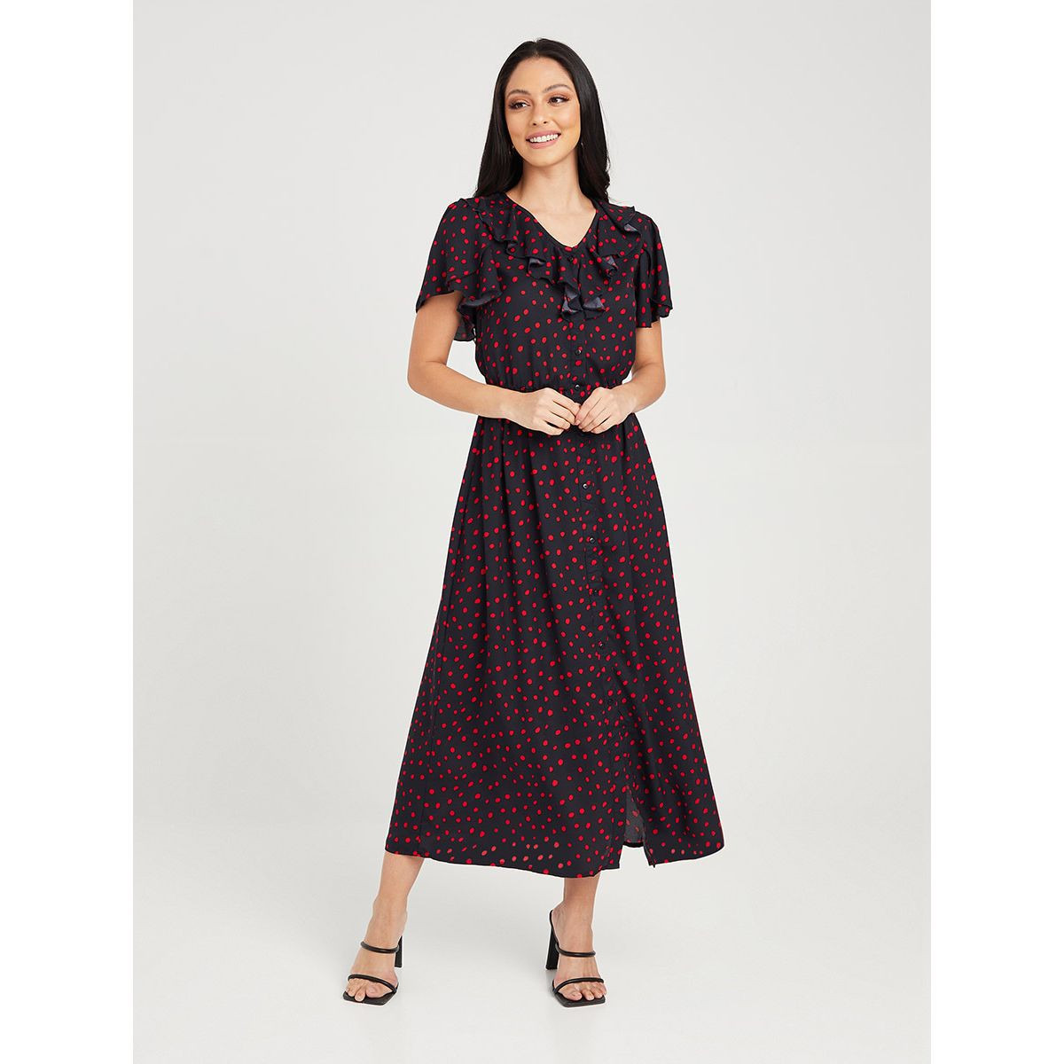 فستان طويل باكمام قصيرة من ستايلي-women-clothing-dresses-image-1