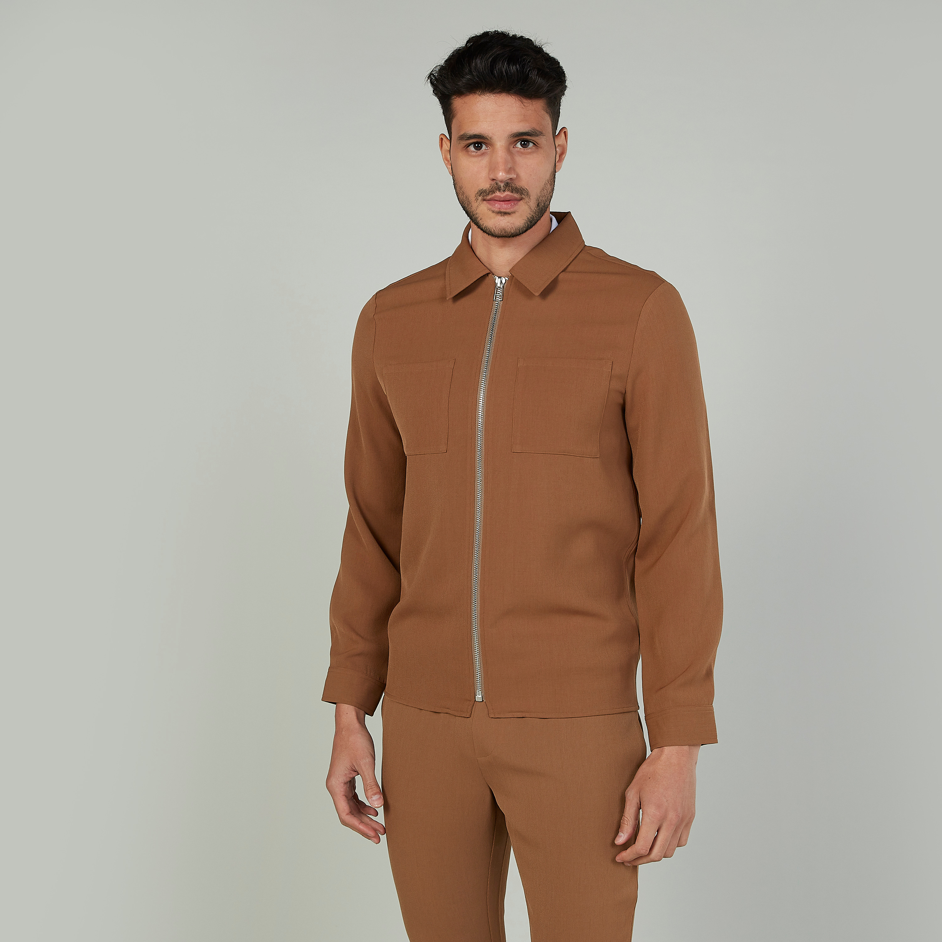 Slim Fit Textured Travel Jacket with Zip Closure-men-clothing-jacketsandblazers-jackets-image-1