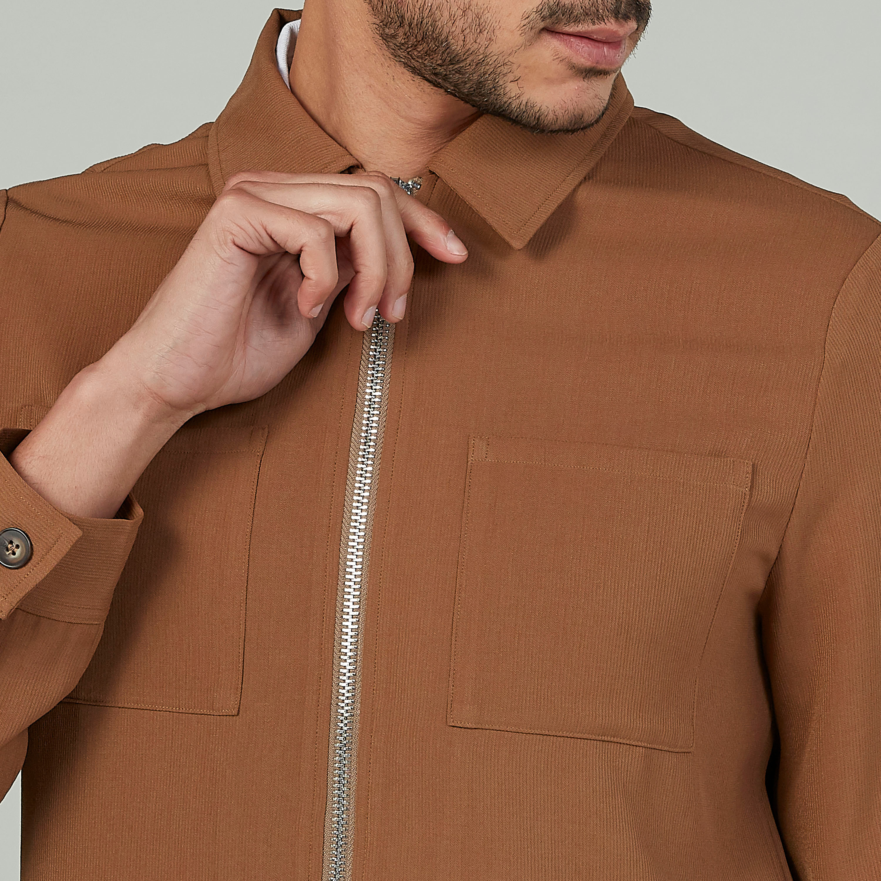 Slim Fit Textured Travel Jacket with Zip Closure-men-clothing-jacketsandblazers-jackets-image-3