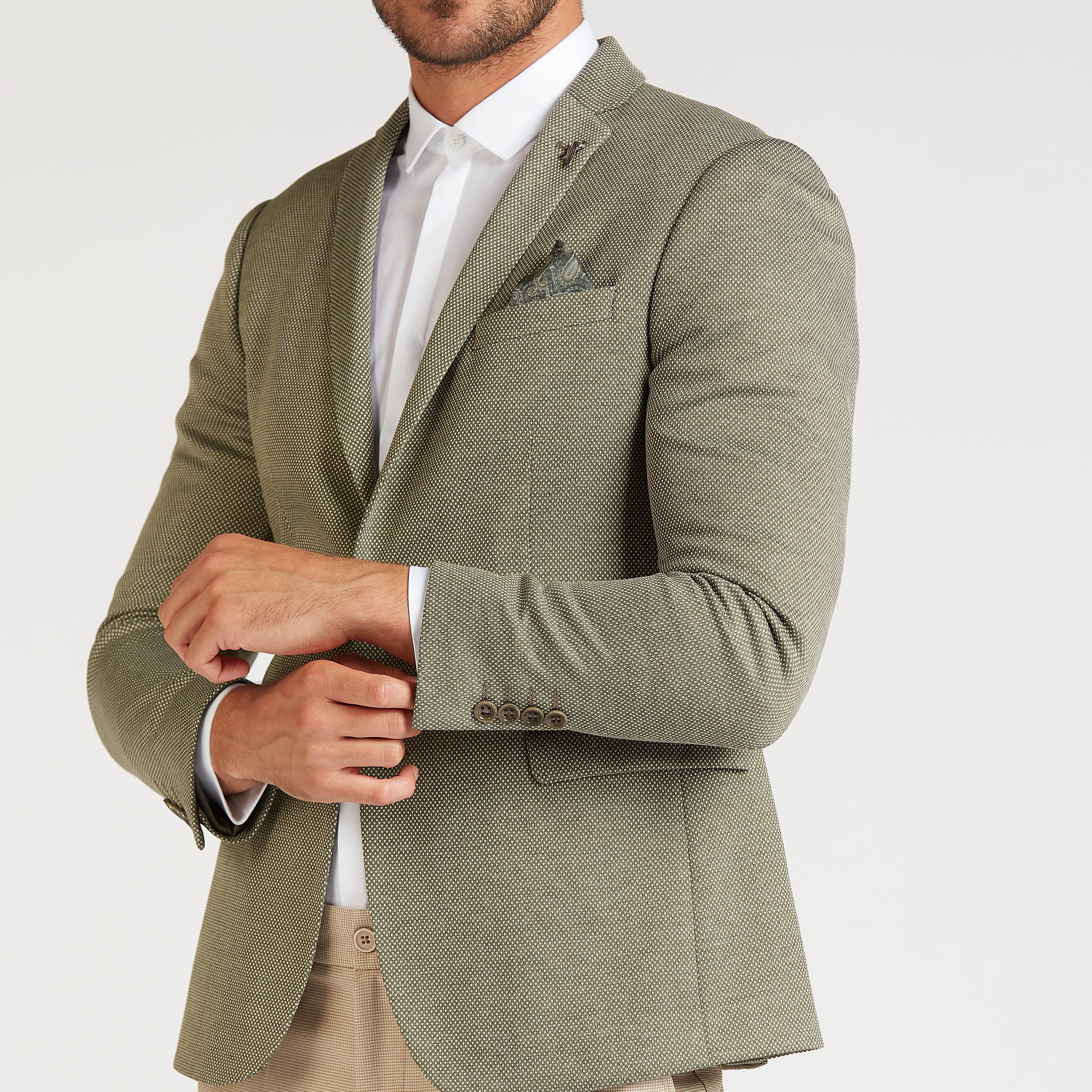 جاكيت رسمي سكيني بارز الملمس بأكمام طويلة وياقة مطويّة-men-clothing-jacketsandblazers-blazers-image-3