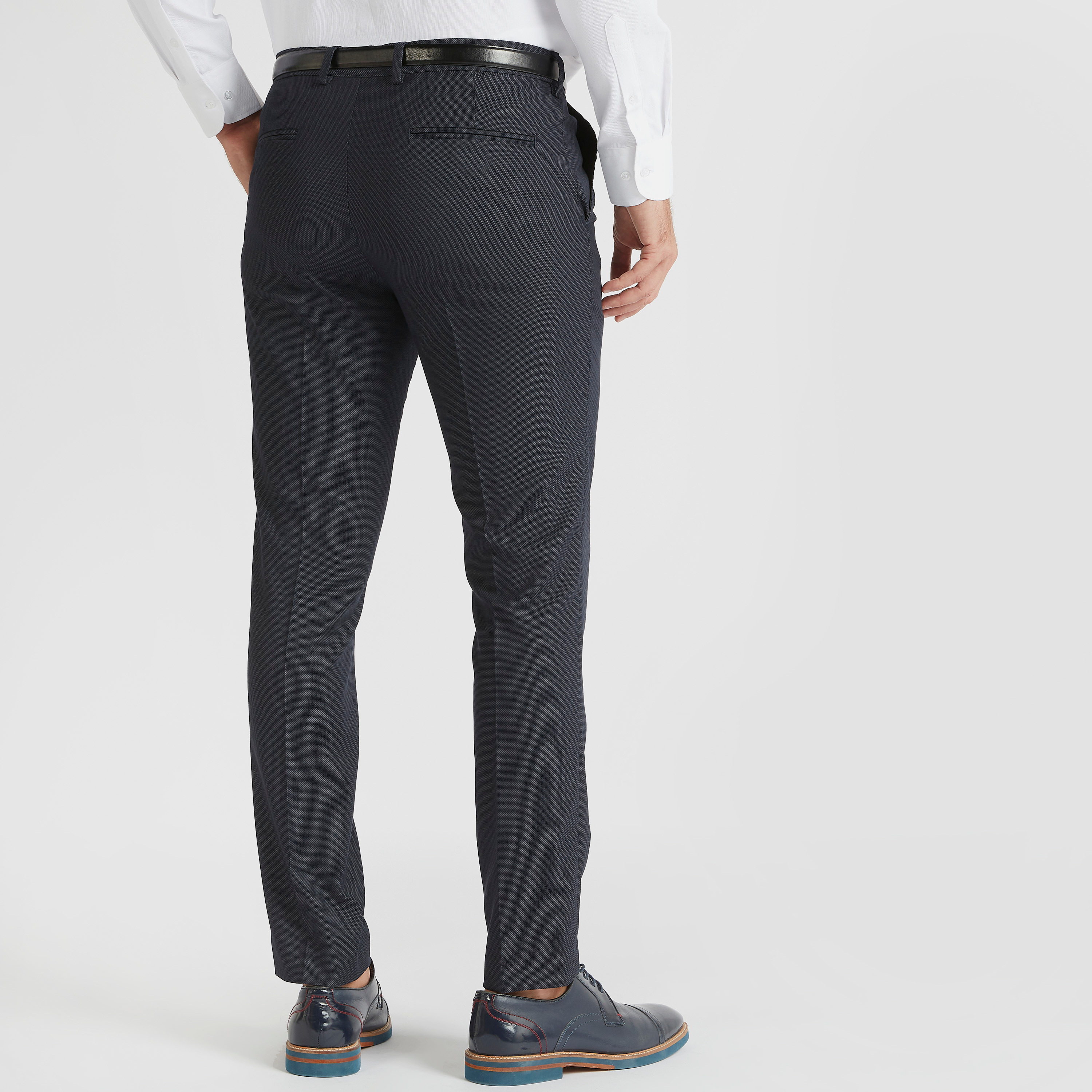 Textured Formal Trousers with Pockets and Button Closure-men-clothing-bottoms-trousersandchinos-trousers-image-4