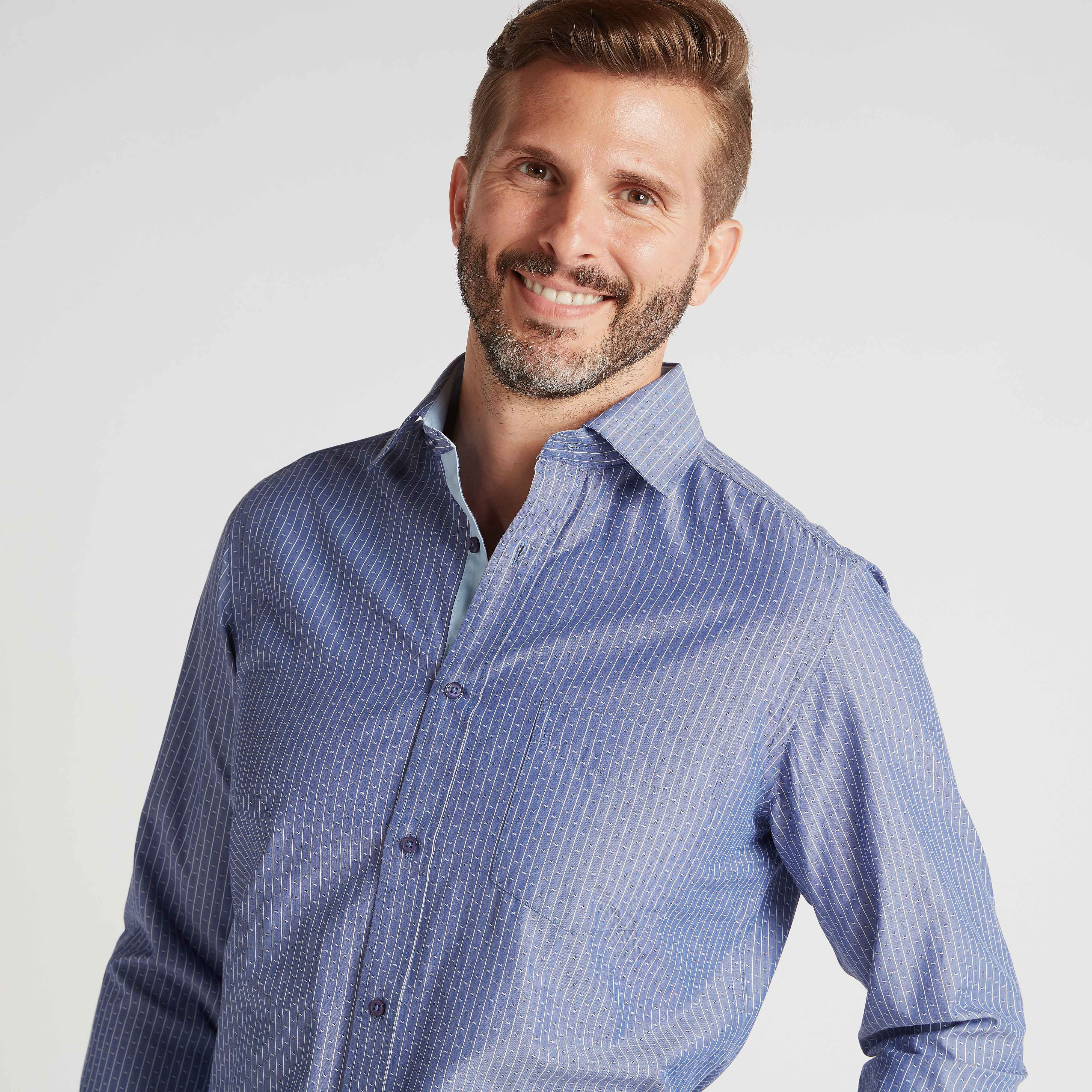 Striped Formal Shirt with Long Sleeves and Button Closure-men-clothing-shirts-image-5