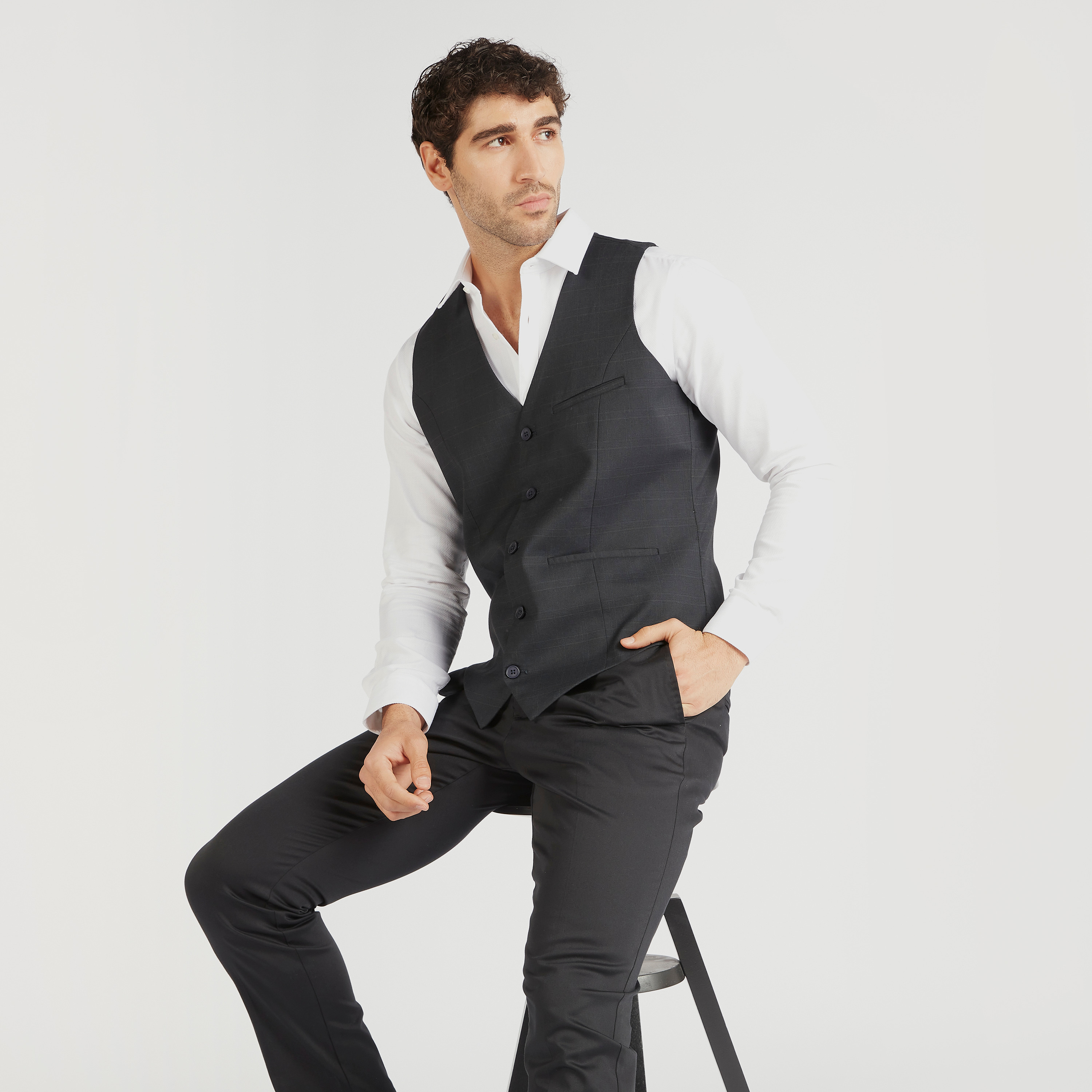 فيست بارز الملمس بزر إغلاق وجيوب داخلية-men-winterwear-jacketsandblazers-image-1