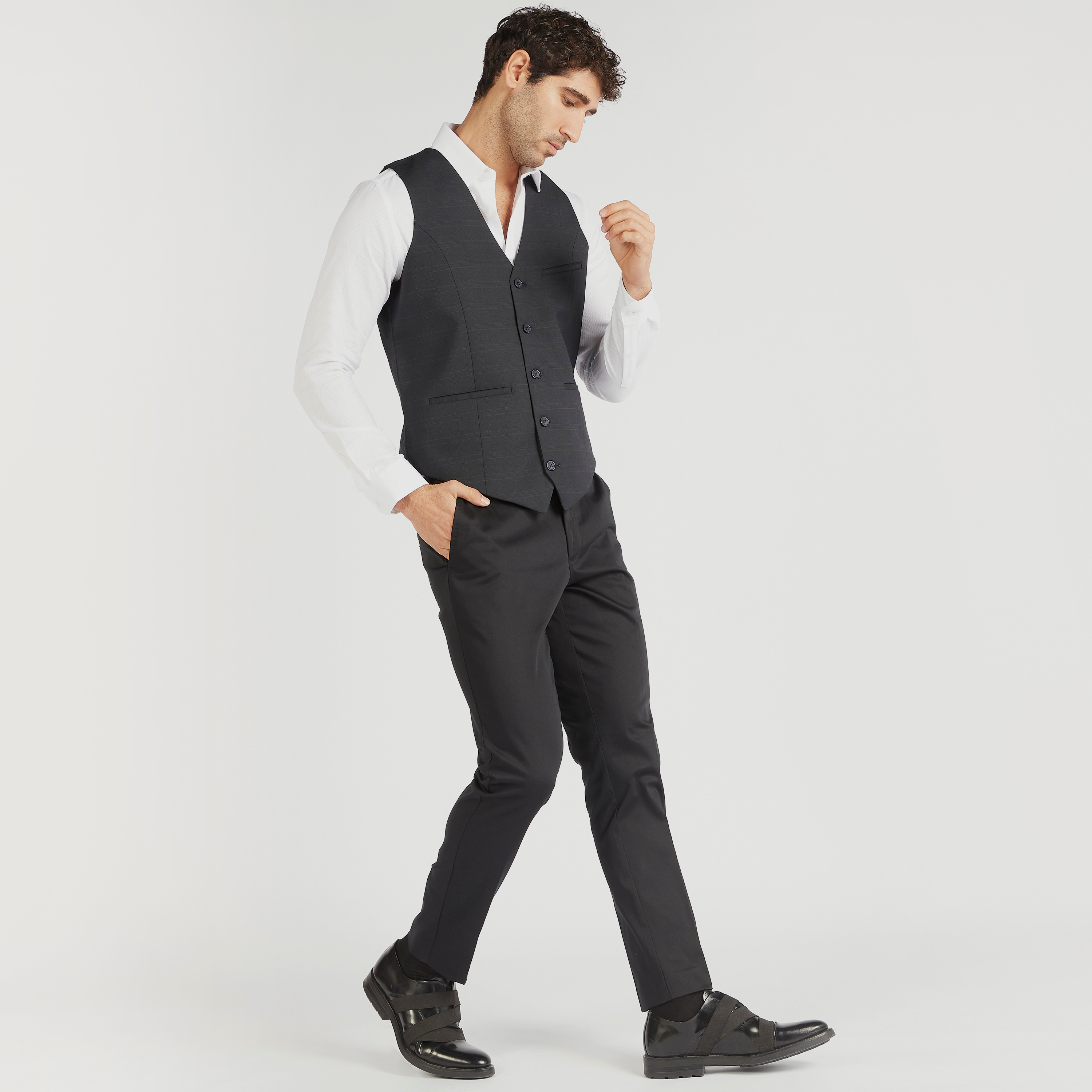 فيست بارز الملمس بزر إغلاق وجيوب داخلية-men-winterwear-jacketsandblazers-image-2
