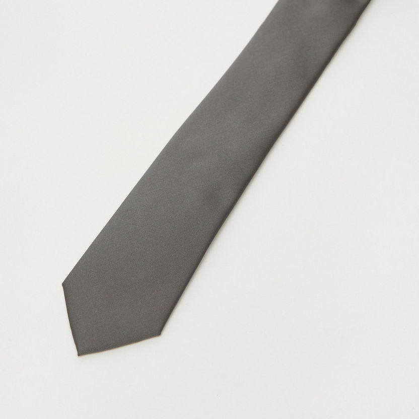 Solid Necktie with Keeper Loop-Ties & Pocket Squares-image-2