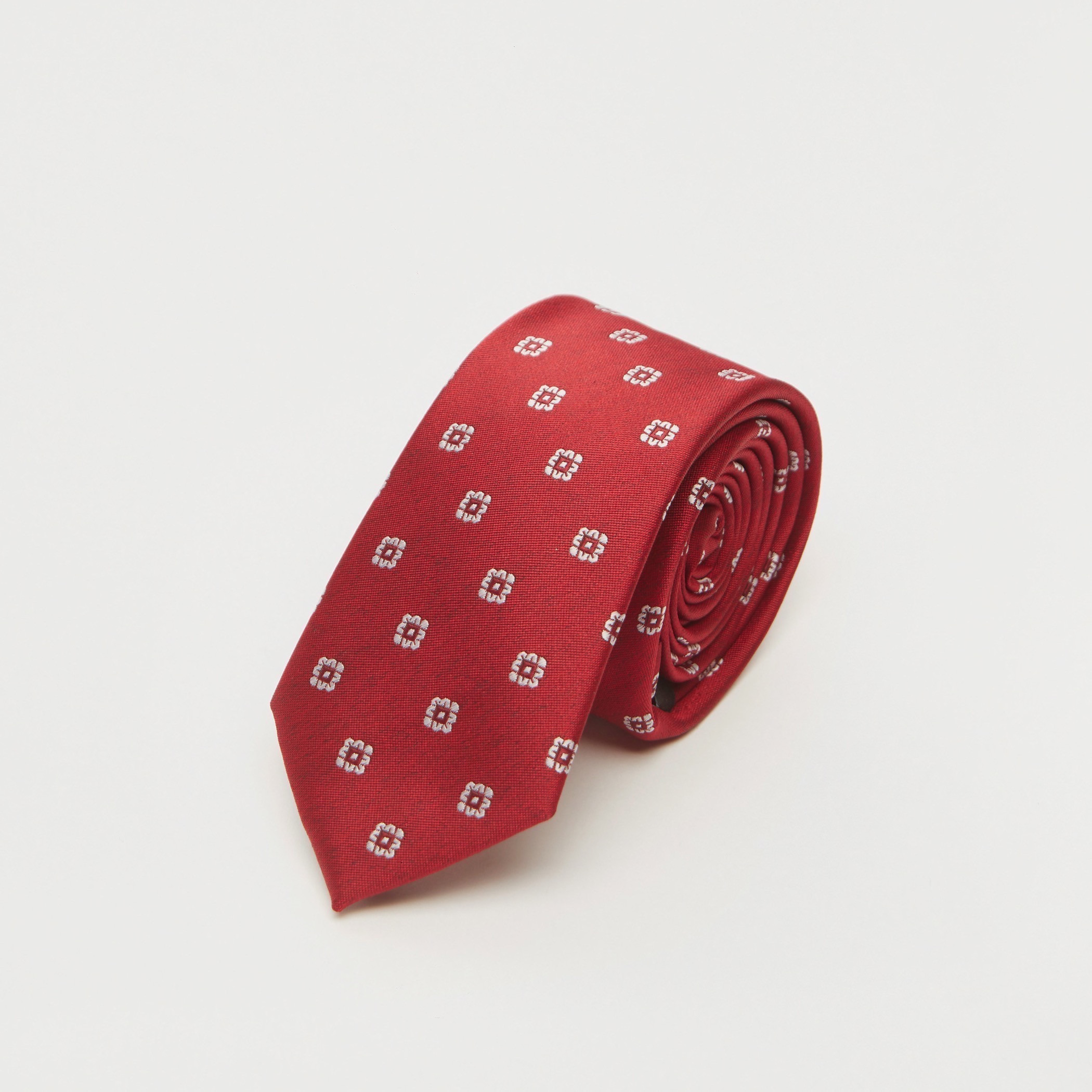 Printed Slim Cut Necktie with Keeper Loop-men-tiesandcufflinks-pocketsquares-image-2