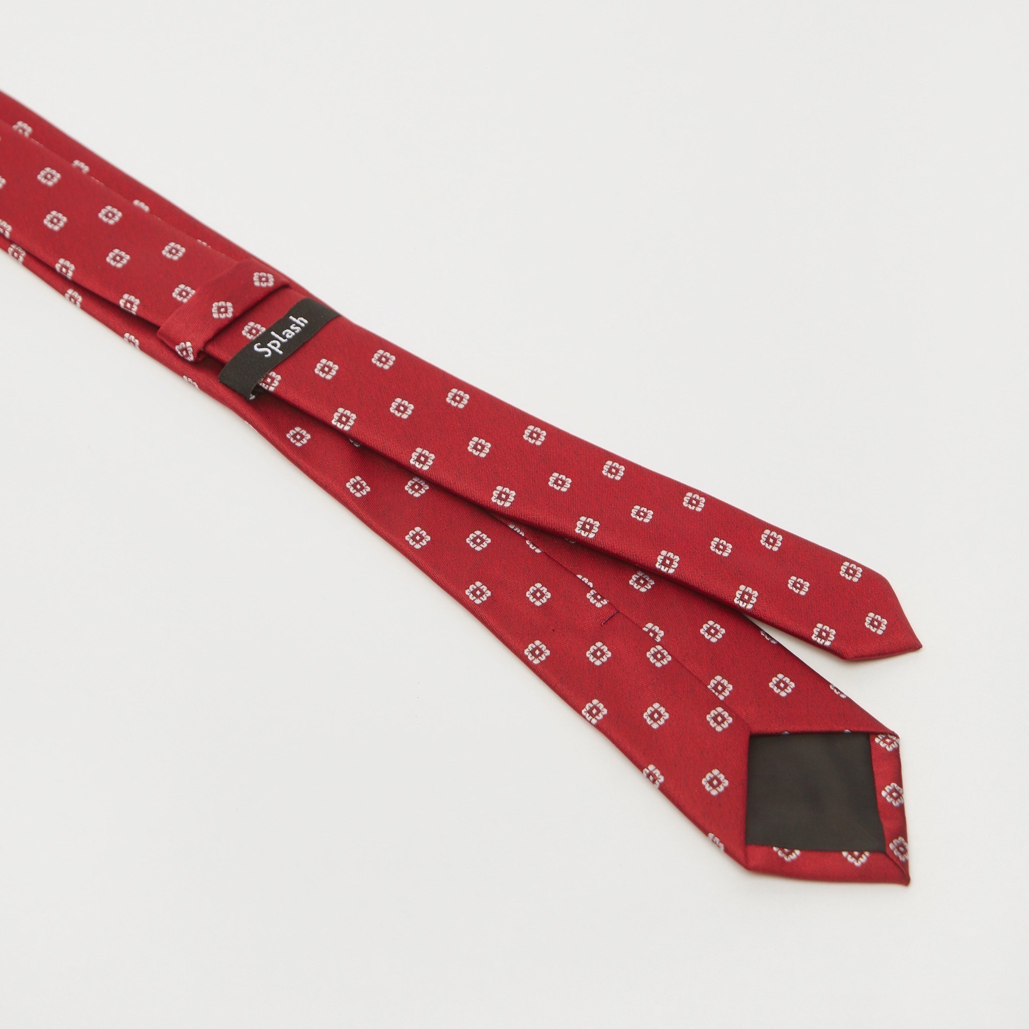 Printed Slim Cut Necktie with Keeper Loop-men-tiesandcufflinks-pocketsquares-image-4