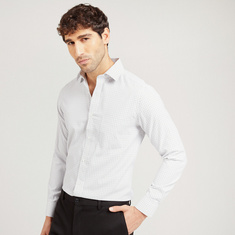 Checked Formal Shirt with Long Sleeves and Chest Pocket