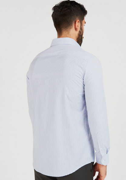 Striped Formal Shirt with Long Sleeves and Chest Pocket-Shirts-image-3