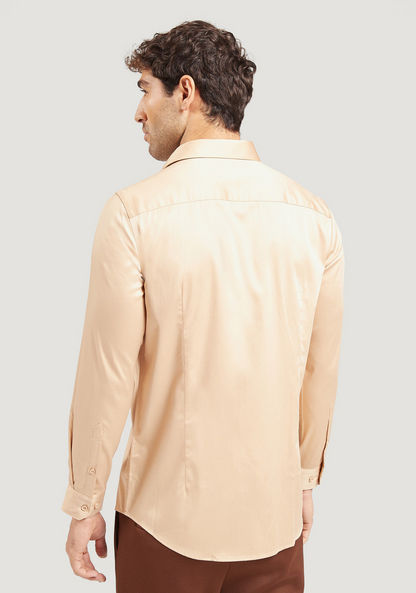 Solid Formal Shirt with Long Sleeves and Button Closure-Shirts-image-3