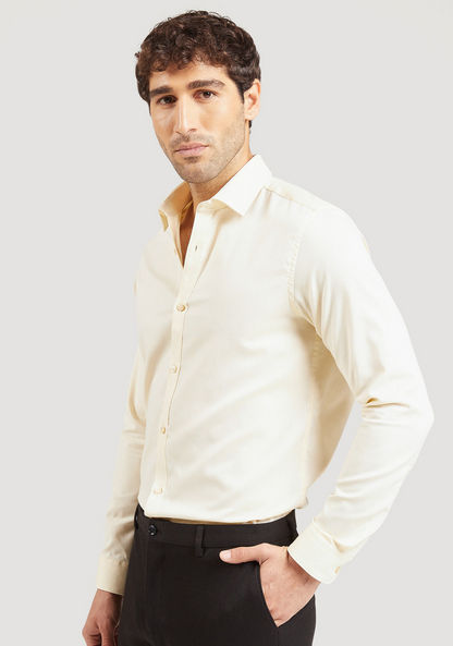 Solid Shirt with Long Sleeves and Button Closure-Shirts-image-0