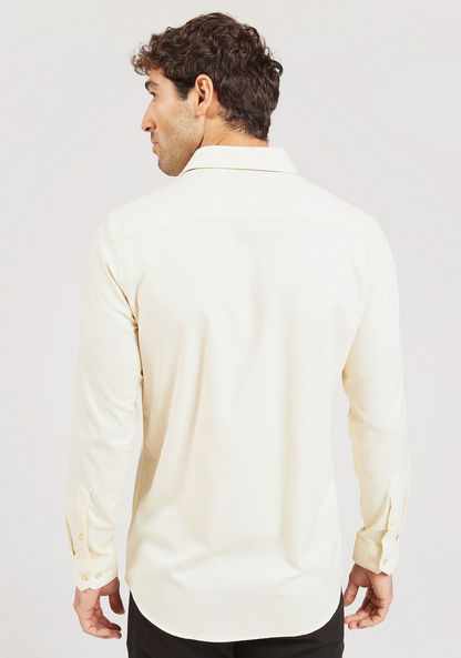Solid Shirt with Long Sleeves and Button Closure-Shirts-image-3