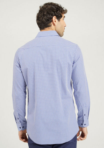Gingham Checked Shirt with Long Sleeves and Button Closure-Shirts-image-3