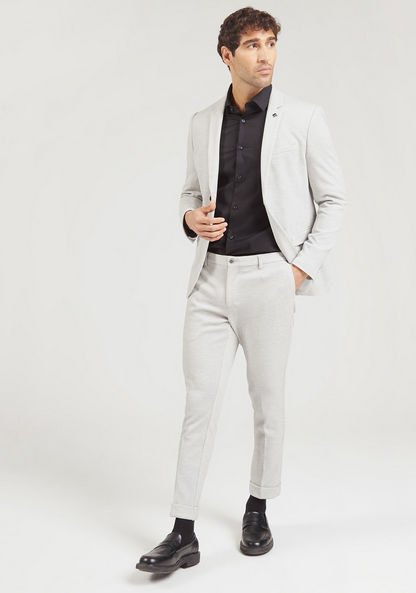 Textured Shirt with Long Sleeves and Chest Pocket-Shirts-image-1