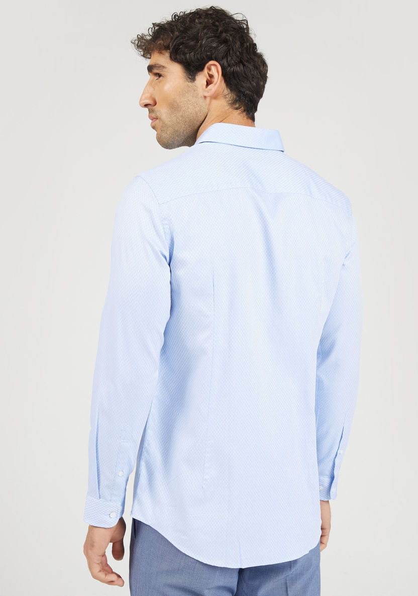 Textured Shirt with Long Sleeves and Button Closure-Shirts-image-3