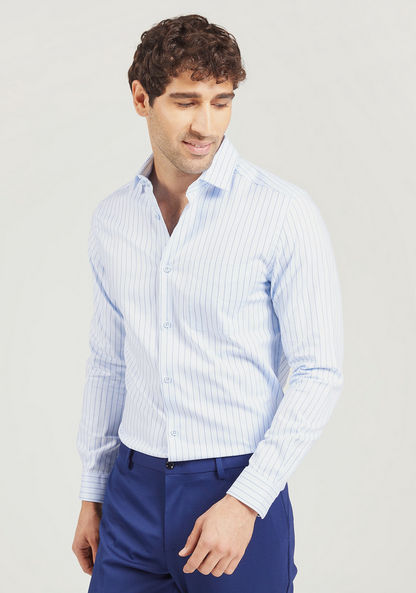 Striped Long Sleeves Shirt with Button Closure and Chest Pocket-Shirts-image-0