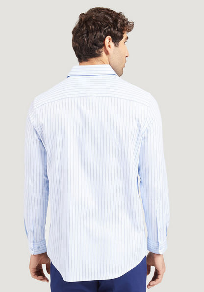 Striped Long Sleeves Shirt with Button Closure and Chest Pocket-Shirts-image-3