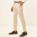 Textured Full Length Trousers with Pockets and Belt-Pants-thumbnail-0